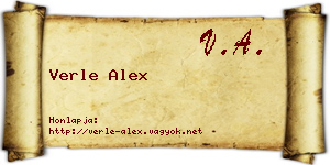 Verle Alex névjegykártya