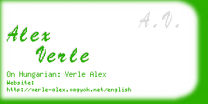alex verle business card